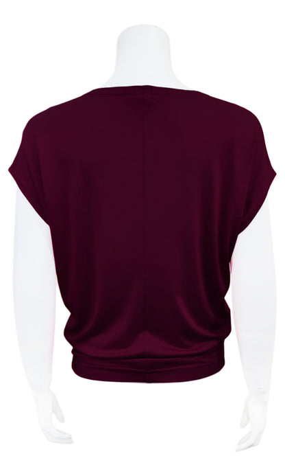 CHARLIE Willow Crepe Slouch Tee - BLACKBERRY