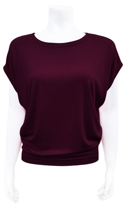 CHARLIE Willow Crepe Slouch Tee - BLACKBERRY