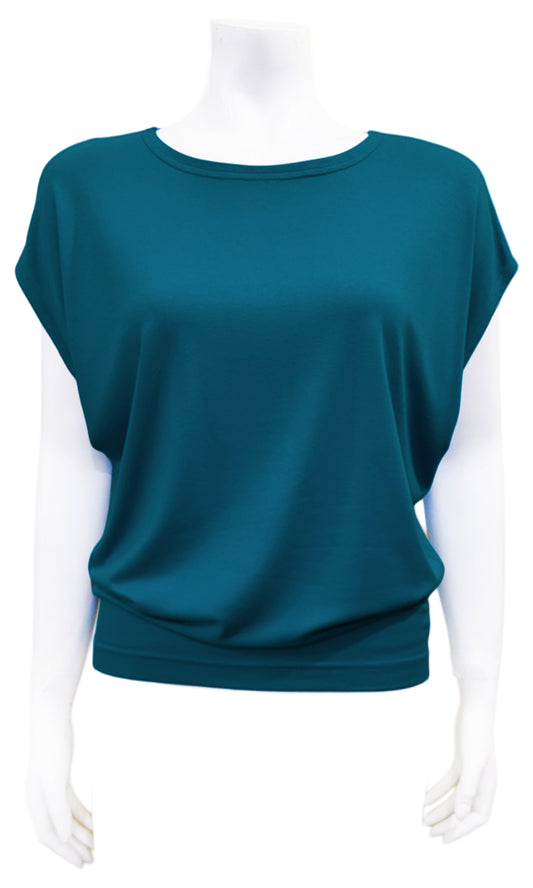 CHARLIE Willow Crepe Slouch Tee - CLASSIC TEAL