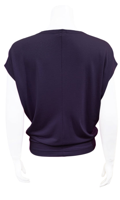 CHARLIE Willow Crepe Slouch Tee - DEEP PURPLE