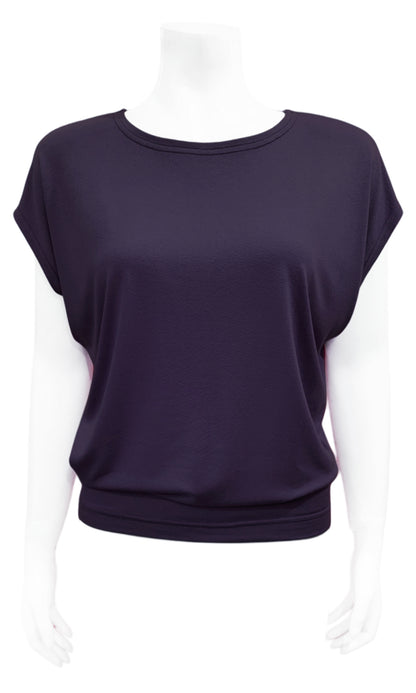 CHARLIE Willow Crepe Slouch Tee - DEEP PURPLE