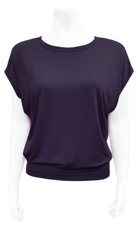 CHARLIE Willow Crepe Slouch Tee - DEEP PURPLE