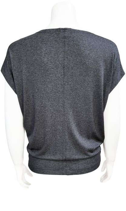 CHARLIE Willow Crepe Slouch Tee - STONE GREY