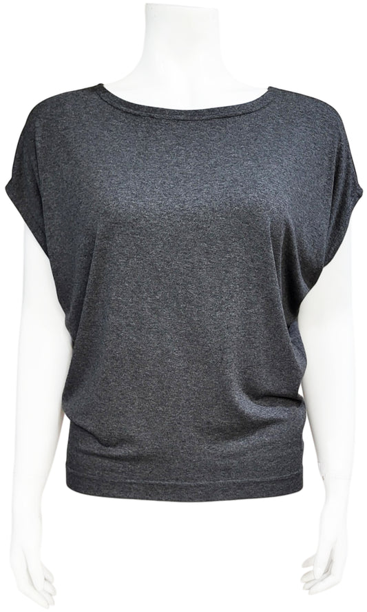 CHARLIE Willow Crepe Slouch Tee - STONE GREY