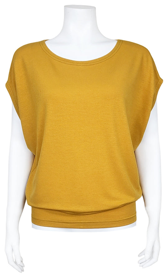 CHARLIE Willow Crepe Slouch Tee - HARVEST GOLD