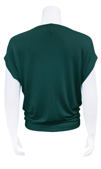 CHARLIE Willow Crepe Slouch Tee - HUNTER GREEN