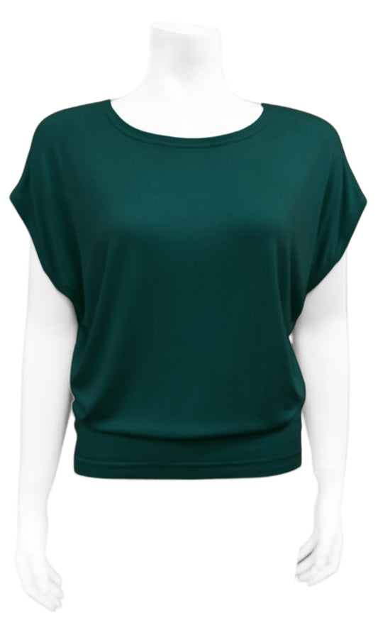 CHARLIE Willow Crepe Slouch Tee - HUNTER GREEN