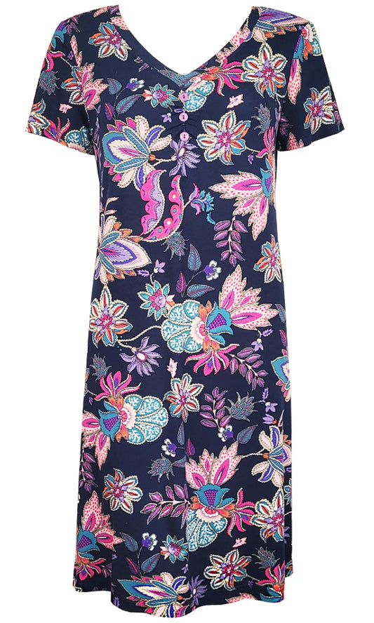 DELPHINE Blue Fleur Dress - FINAL SALE