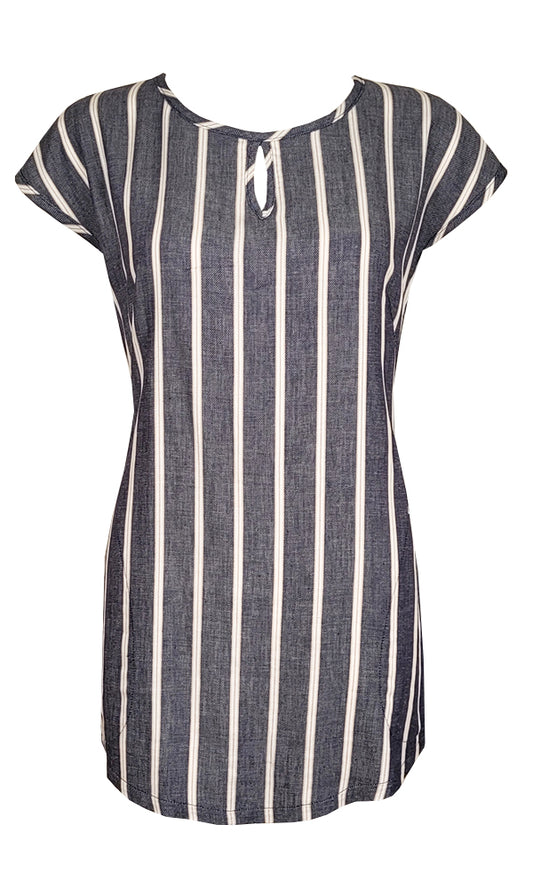 DYLAN Denim Stripe Keyhole Tunic - FINAL SALE