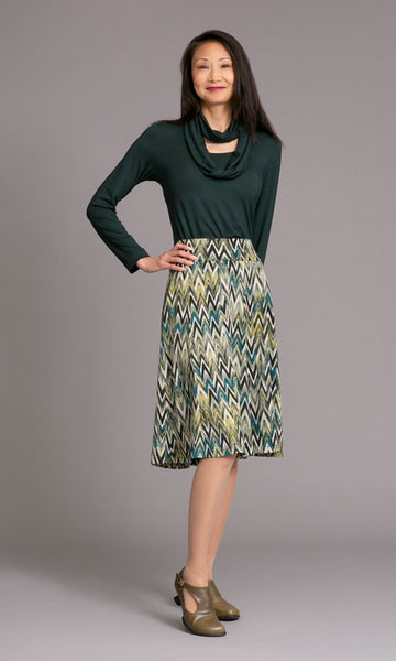 pattern 10 Panel Flip skirt with stretch waistband and top with attached infinity scarf