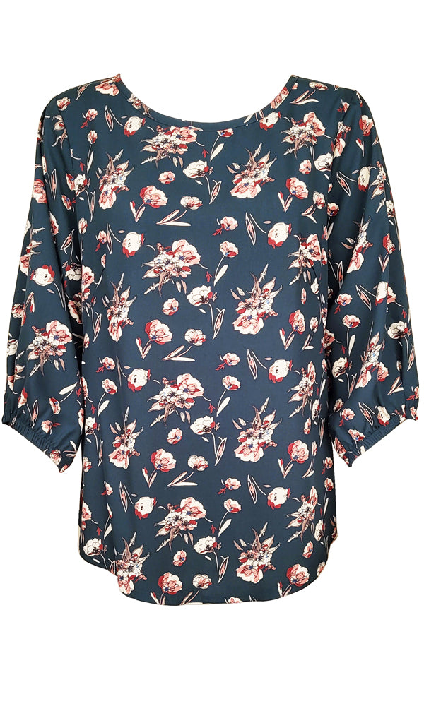 SOLO Floral Sketch Blouse (3cols) - FINAL SALE